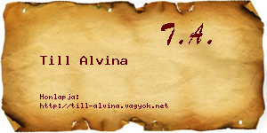 Till Alvina névjegykártya